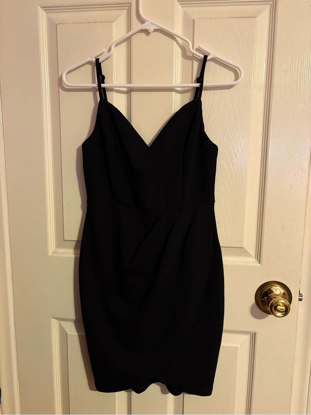 Black V-Neck Spaghetti Strap Dress - Classic Sheath Style